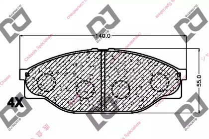 Комплект тормозных колодок DJ PARTS BP1008